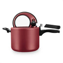 Panela De Pressão Antiaderente 4,5L, Visor de Vidro, Vermelho Cereja
