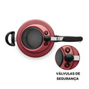 Panela De Pressão Antiaderente 4,5L, Visor de Vidro, Vermelho Cereja