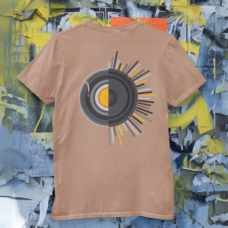 Camiseta Masculina GuGi Disco de Vinil Alto-falantes Música Retro Rock Anos 70 CM01