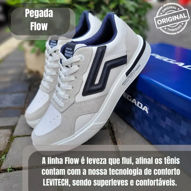 Tênis Masculino Casual, Flow em Couro Legítimo