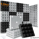 Studio Acoustic Soundproof Foam Panels 6/12/24 Pcs, Pyramid Sound Insulation Treatment Acoustic Sponge，Acoustic Foam Panels