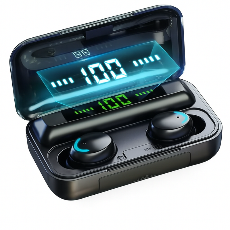 Fone de ouvido, F9-5 sem fio - com display LED